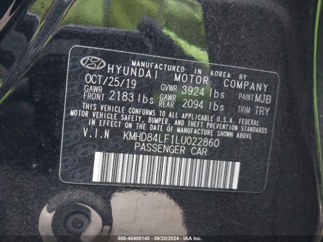 Photo 8 VIN: KMHD84LF1LU022860 - HYUNDAI ELANTRA 