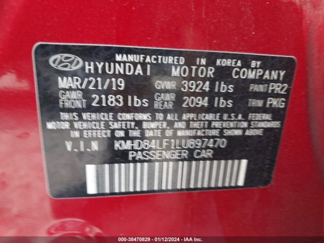 Photo 8 VIN: KMHD84LF1LU897470 - HYUNDAI ELANTRA 