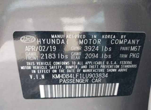 Photo 8 VIN: KMHD84LF1LU903834 - HYUNDAI ELANTRA 