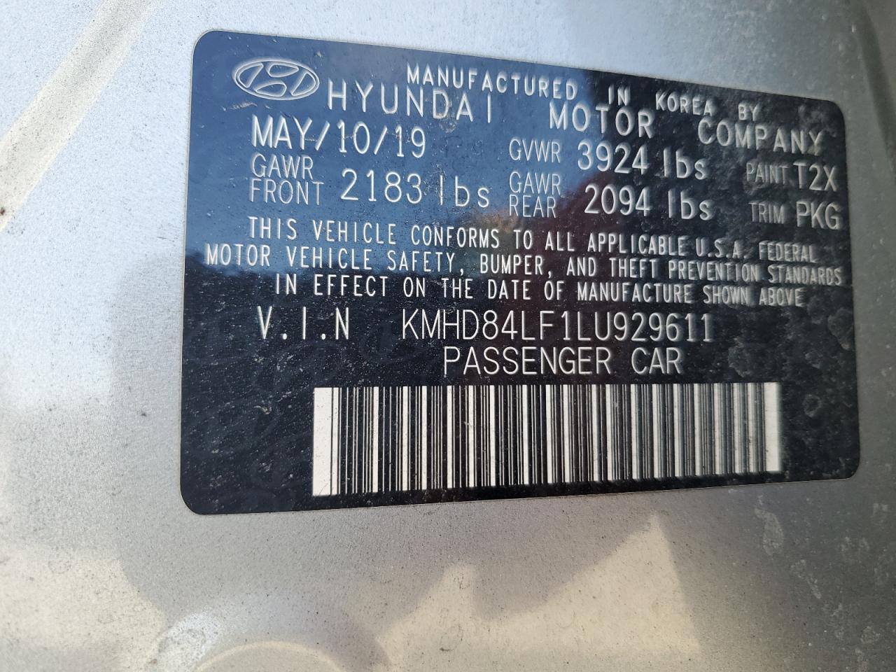 Photo 11 VIN: KMHD84LF1LU929611 - HYUNDAI ELANTRA 