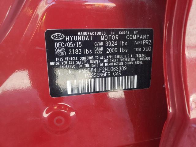 Photo 9 VIN: KMHD84LF2HU063389 - HYUNDAI ELANTRA SE 