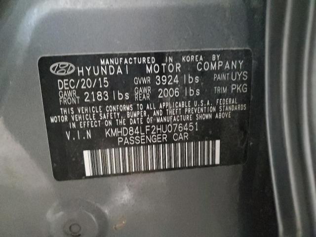 Photo 11 VIN: KMHD84LF2HU076451 - HYUNDAI ELANTRA SE 