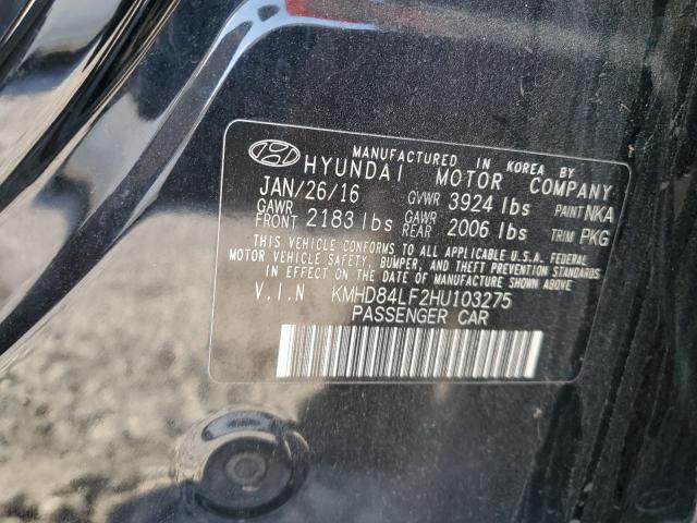 Photo 12 VIN: KMHD84LF2HU103275 - HYUNDAI ELANTRA 