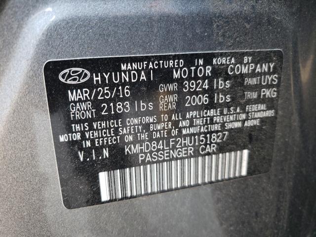 Photo 9 VIN: KMHD84LF2HU151827 - HYUNDAI ELANTRA 