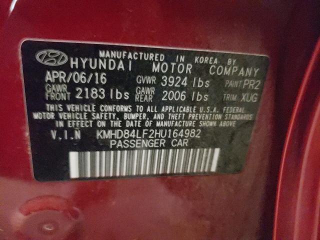 Photo 9 VIN: KMHD84LF2HU164982 - HYUNDAI ELANTRA SE 