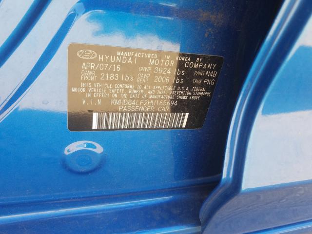 Photo 9 VIN: KMHD84LF2HU165694 - HYUNDAI ELANTRA SE 