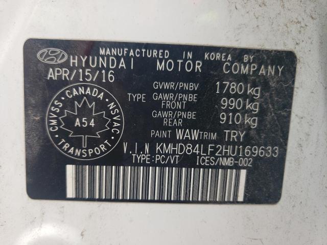 Photo 12 VIN: KMHD84LF2HU169633 - HYUNDAI ELANTRA 