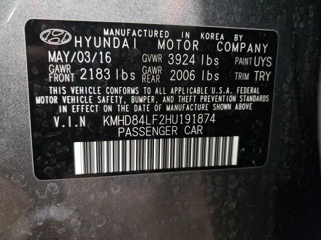 Photo 9 VIN: KMHD84LF2HU191874 - HYUNDAI ELANTRA 