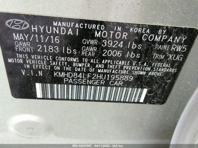 Photo 8 VIN: KMHD84LF2HU195889 - HYUNDAI ELANTRA 