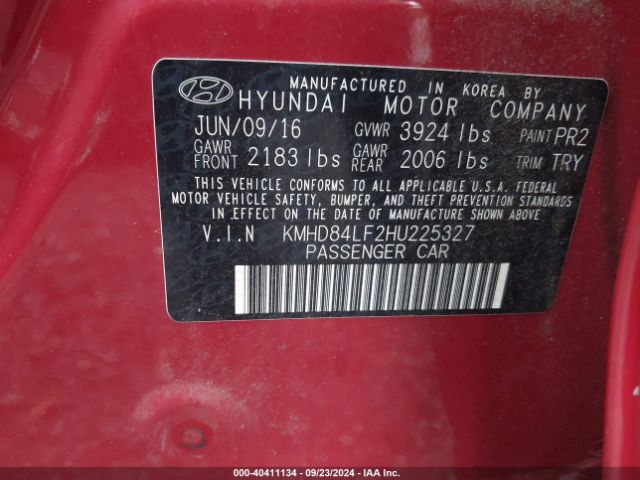 Photo 8 VIN: KMHD84LF2HU225327 - HYUNDAI ELANTRA 