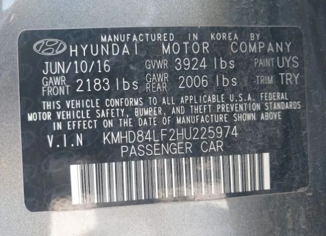 Photo 8 VIN: KMHD84LF2HU225974 - HYUNDAI ELANTRA 