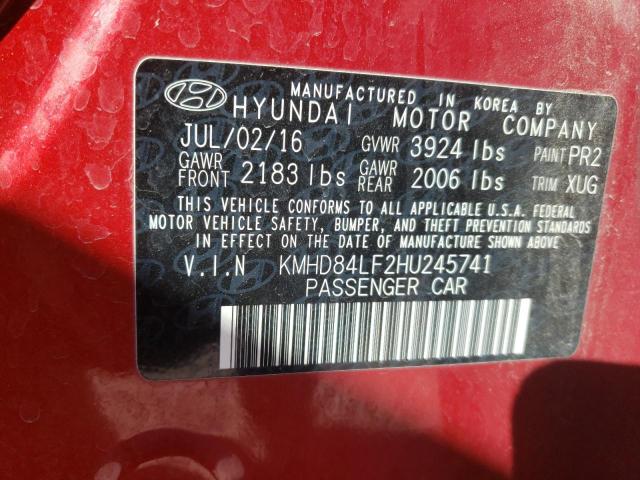 Photo 9 VIN: KMHD84LF2HU245741 - HYUNDAI ELANTRA SE 