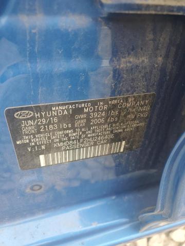 Photo 11 VIN: KMHD84LF2HU246436 - HYUNDAI ELANTRA SE 