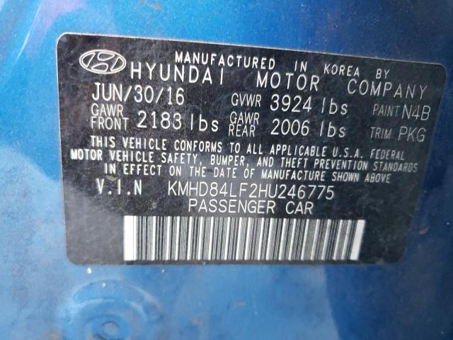 Photo 12 VIN: KMHD84LF2HU246775 - HYUNDAI ELANTRA 