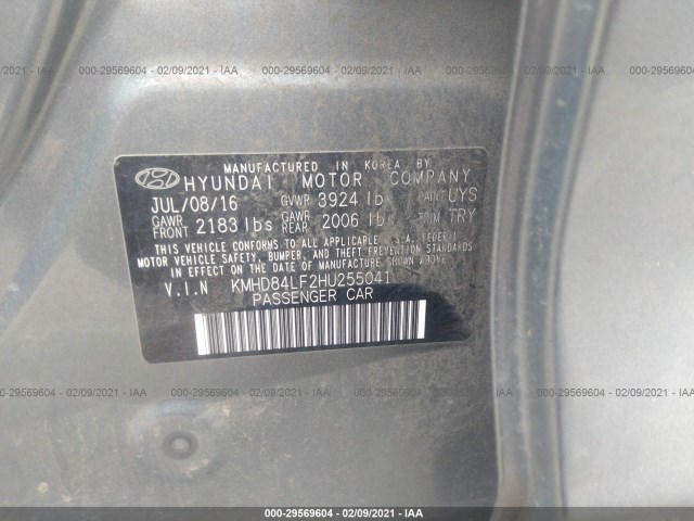 Photo 8 VIN: KMHD84LF2HU255041 - HYUNDAI ELANTRA 