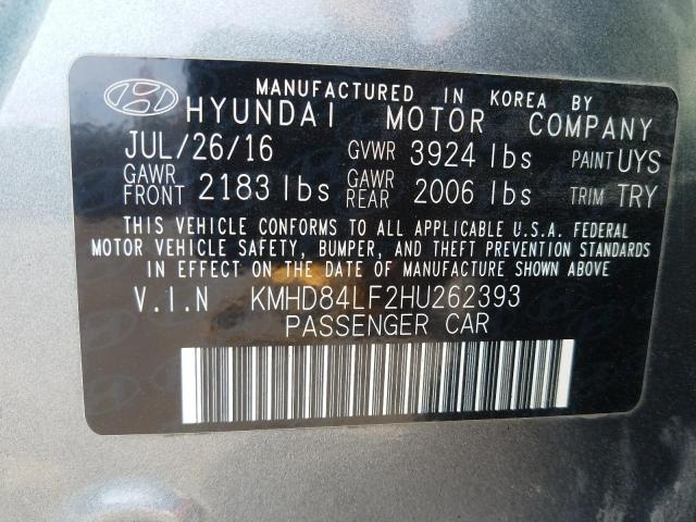 Photo 9 VIN: KMHD84LF2HU262393 - HYUNDAI ELANTRA SE 