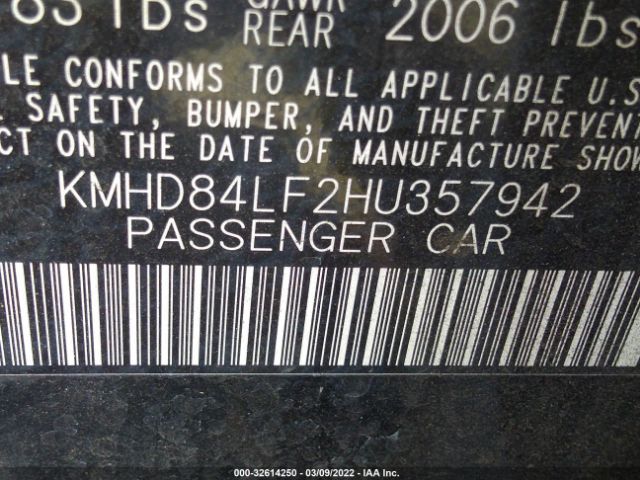 Photo 8 VIN: KMHD84LF2HU357942 - HYUNDAI ELANTRA 