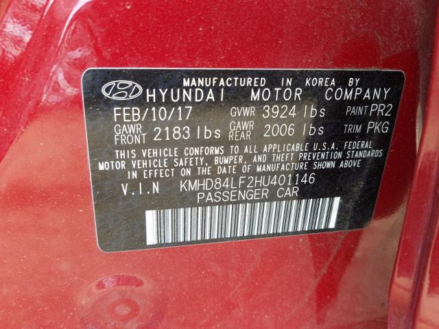 Photo 9 VIN: KMHD84LF2HU401146 - HYUNDAI ELANTRA SE 