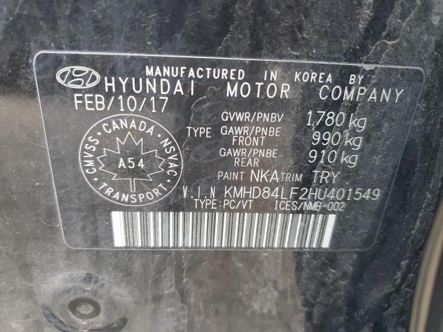 Photo 12 VIN: KMHD84LF2HU401549 - HYUNDAI ELANTRA SE 