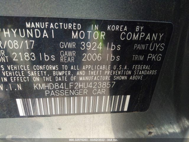 Photo 8 VIN: KMHD84LF2HU423857 - HYUNDAI ELANTRA 