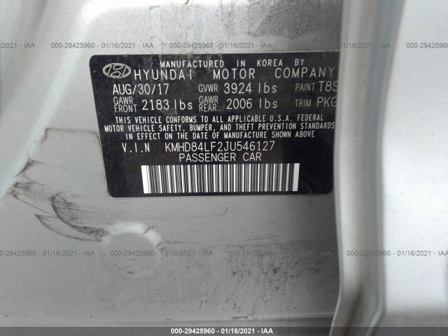 Photo 8 VIN: KMHD84LF2JU546127 - HYUNDAI ELANTRA 