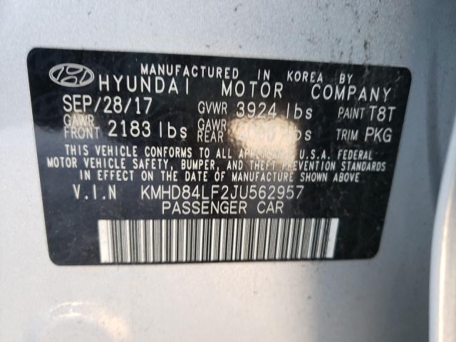 Photo 9 VIN: KMHD84LF2JU562957 - HYUNDAI ELANTRA SE 