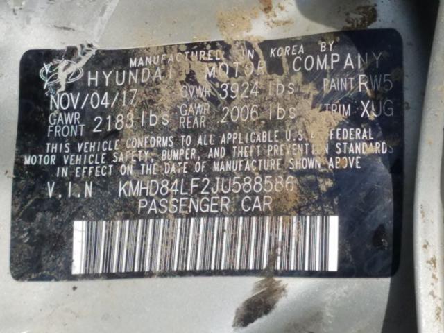 Photo 9 VIN: KMHD84LF2JU588586 - HYUNDAI ELANTRA SE 