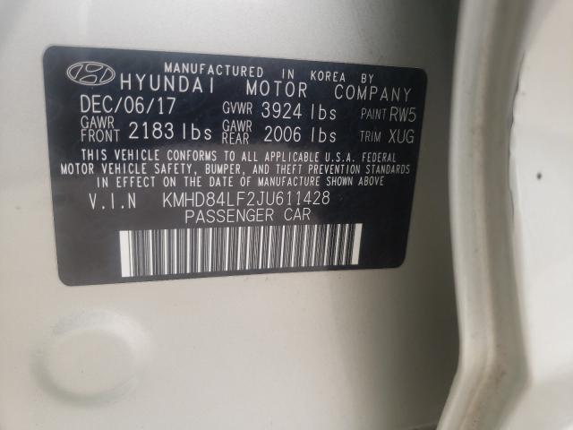 Photo 9 VIN: KMHD84LF2JU611428 - HYUNDAI ELANTRA SE 