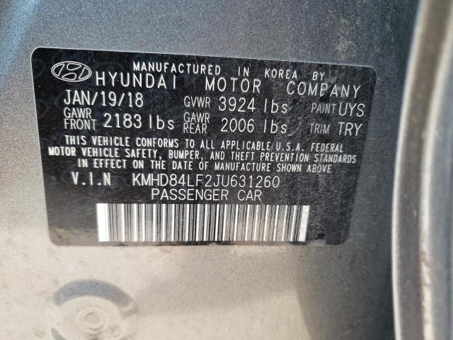 Photo 9 VIN: KMHD84LF2JU631260 - HYUNDAI ELANTRA SE 