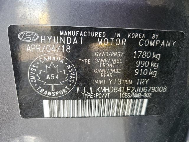 Photo 12 VIN: KMHD84LF2JU679308 - HYUNDAI ELANTRA SE 