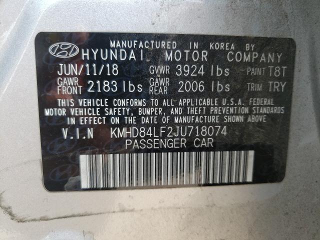 Photo 9 VIN: KMHD84LF2JU718074 - HYUNDAI ELANTRA SE 