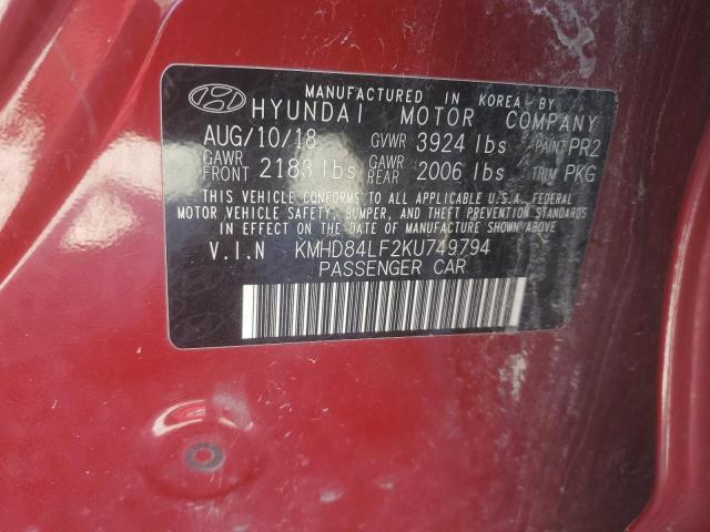 Photo 11 VIN: KMHD84LF2KU749794 - HYUNDAI ELANTRA SE 