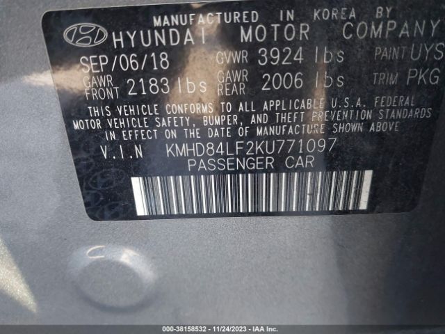 Photo 8 VIN: KMHD84LF2KU771097 - HYUNDAI ELANTRA 