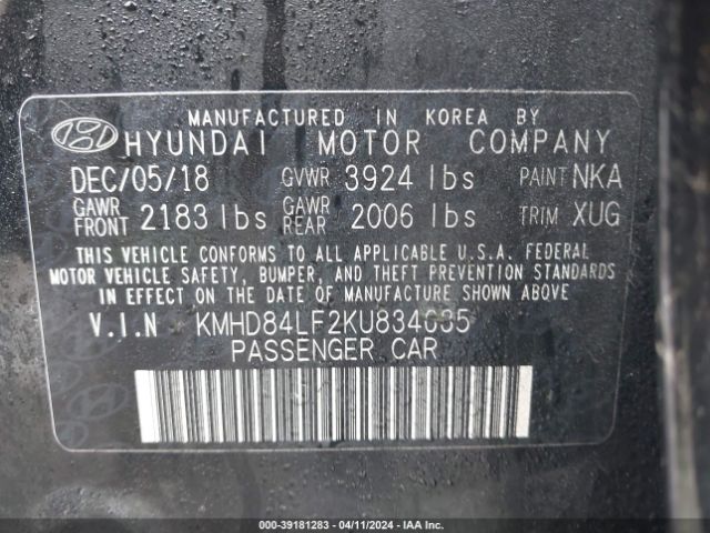 Photo 8 VIN: KMHD84LF2KU834635 - HYUNDAI ELANTRA 