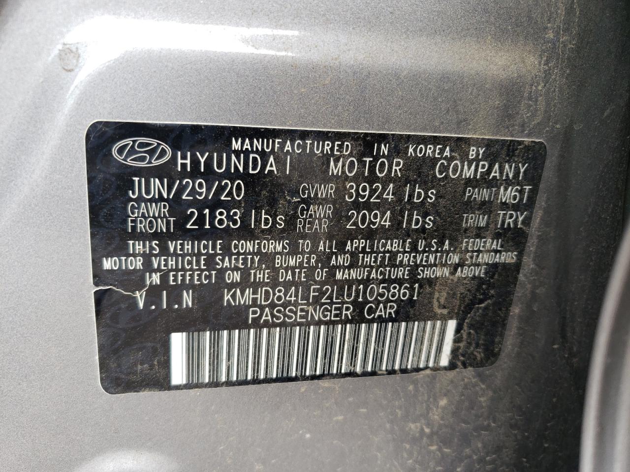 Photo 11 VIN: KMHD84LF2LU105861 - HYUNDAI ELANTRA 