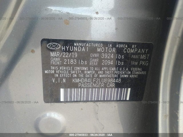 Photo 8 VIN: KMHD84LF2LU898448 - HYUNDAI ELANTRA 