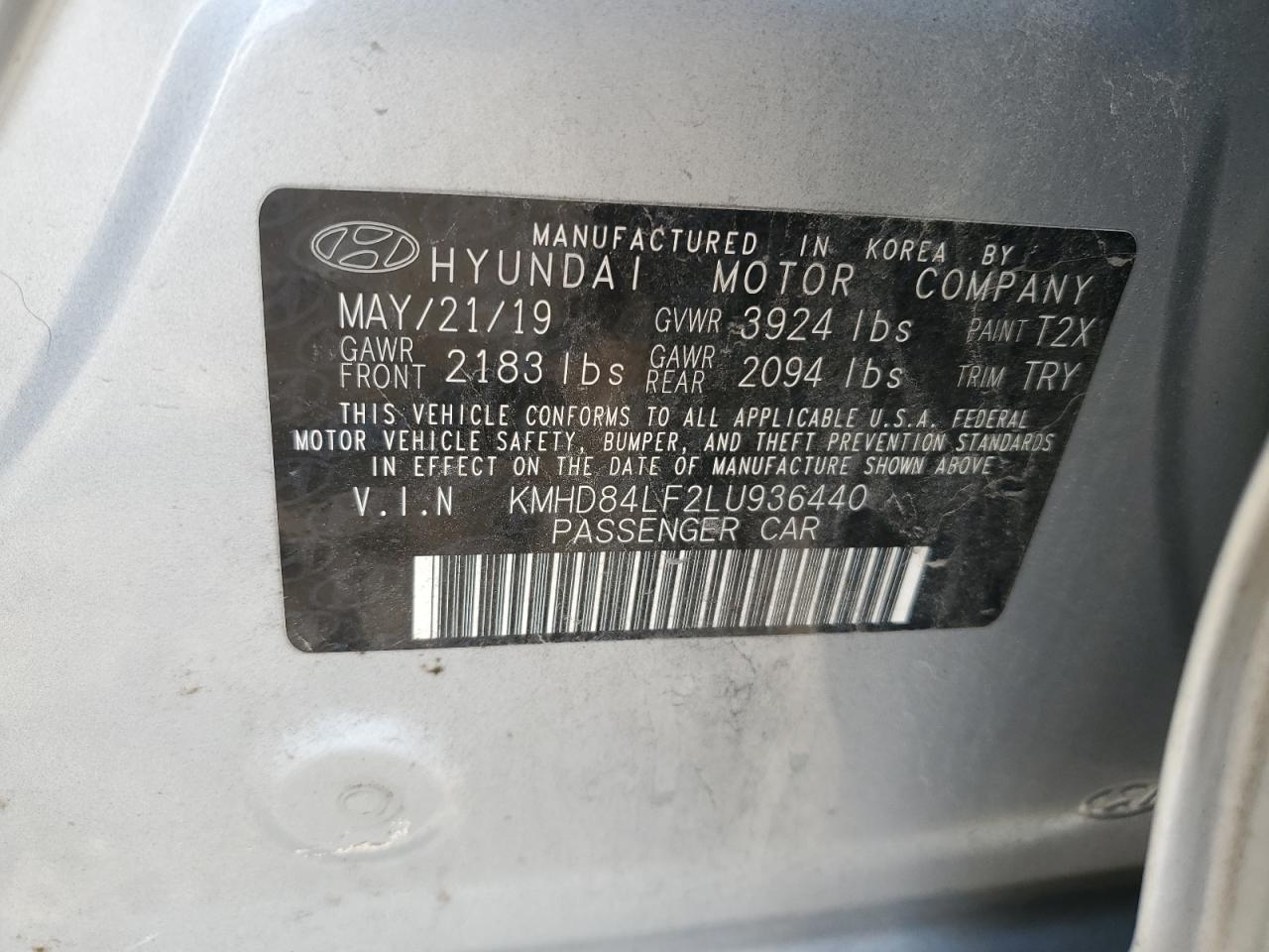 Photo 11 VIN: KMHD84LF2LU936440 - HYUNDAI ELANTRA 