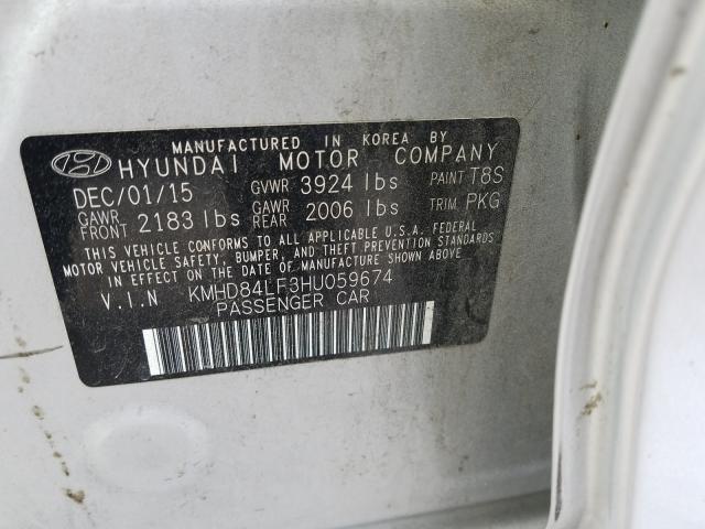 Photo 9 VIN: KMHD84LF3HU059674 - HYUNDAI ELANTRA SE 