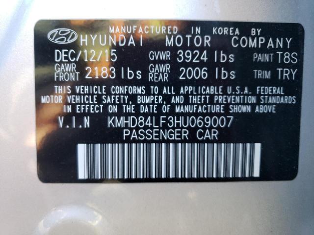 Photo 11 VIN: KMHD84LF3HU069007 - HYUNDAI ELANTRA 