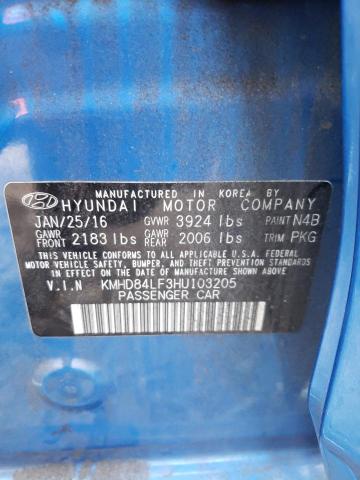 Photo 9 VIN: KMHD84LF3HU103205 - HYUNDAI ELANTRA SE 