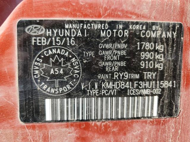 Photo 11 VIN: KMHD84LF3HU115841 - HYUNDAI ELANTRA SE 