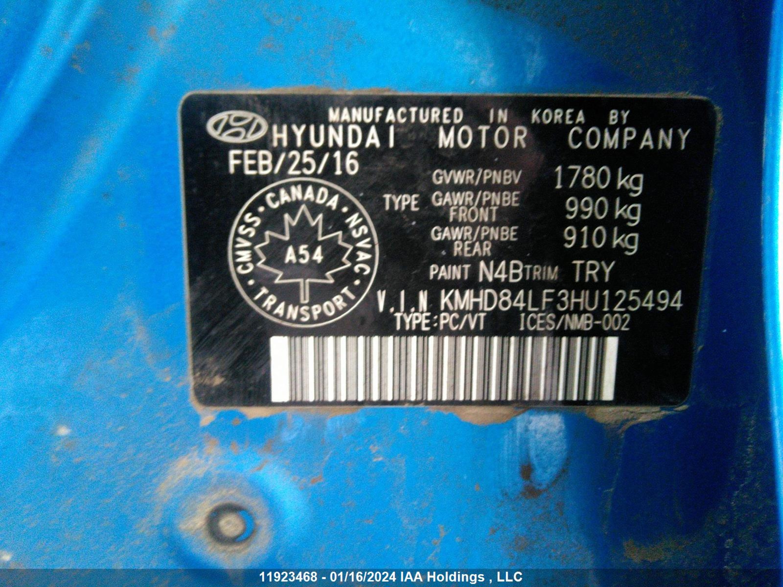 Photo 8 VIN: KMHD84LF3HU125494 - HYUNDAI ELANTRA 