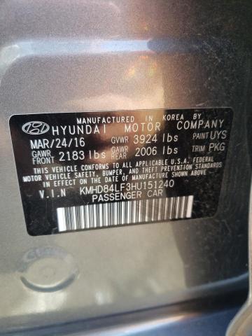 Photo 12 VIN: KMHD84LF3HU151240 - HYUNDAI ELANTRA SE 