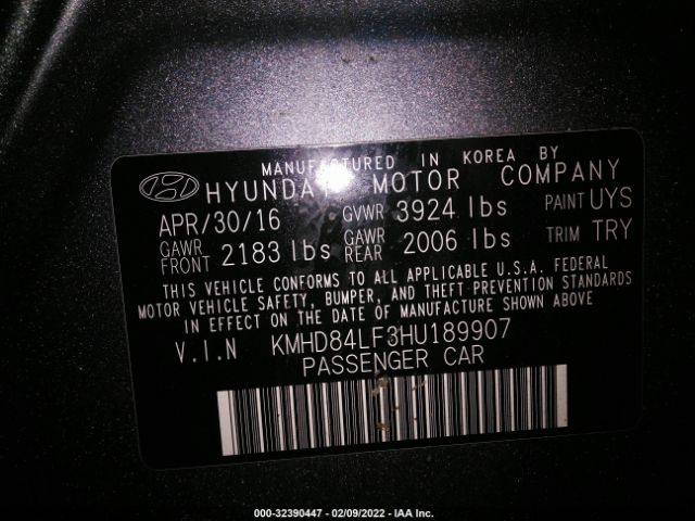 Photo 8 VIN: KMHD84LF3HU189907 - HYUNDAI ELANTRA 