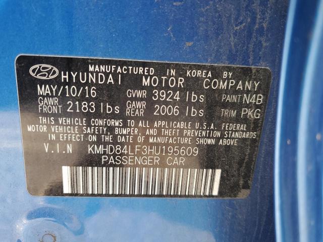 Photo 11 VIN: KMHD84LF3HU195609 - HYUNDAI ELANTRA SE 