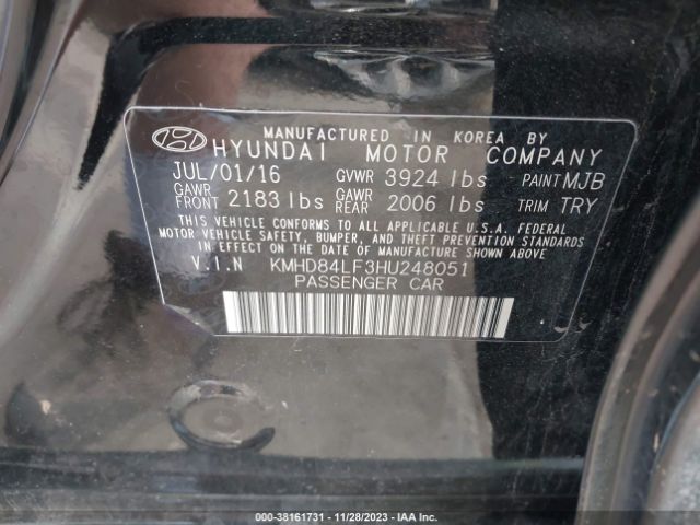 Photo 8 VIN: KMHD84LF3HU248051 - HYUNDAI ELANTRA 