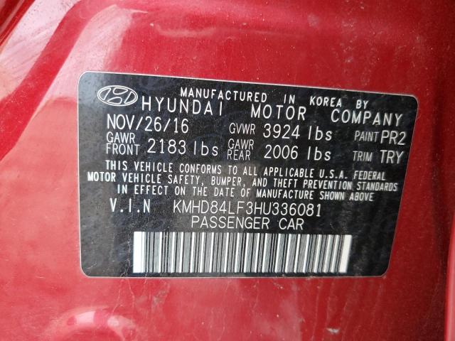 Photo 11 VIN: KMHD84LF3HU336081 - HYUNDAI ELANTRA 