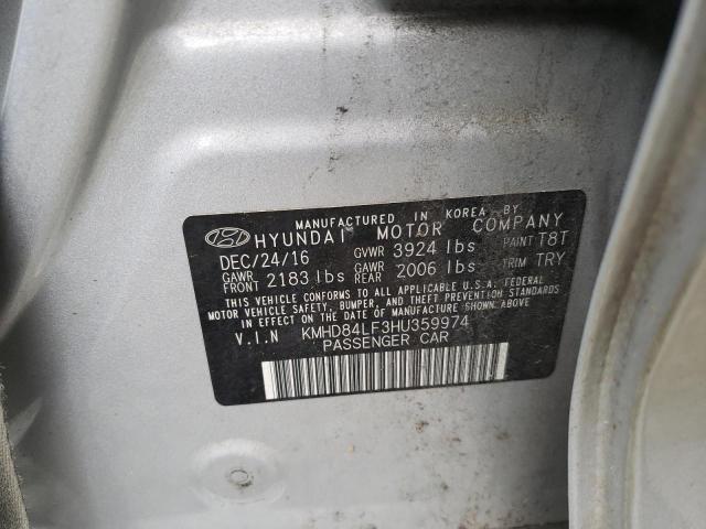 Photo 11 VIN: KMHD84LF3HU359974 - HYUNDAI ELANTRA 