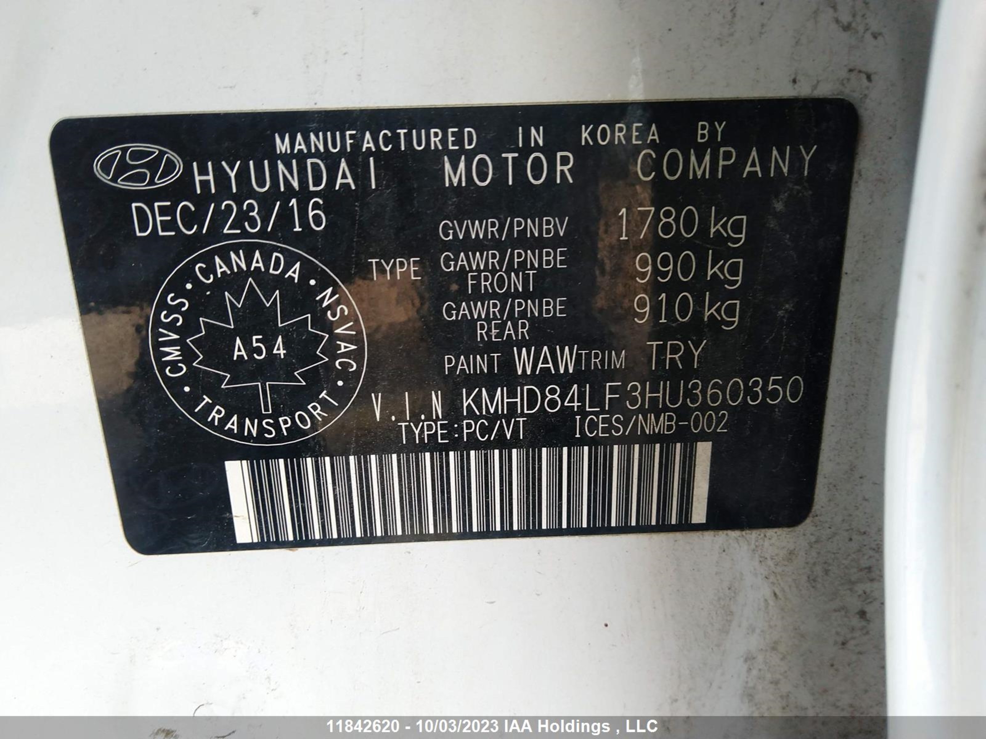 Photo 8 VIN: KMHD84LF3HU360350 - HYUNDAI ELANTRA 