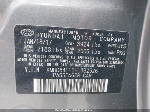 Photo 8 VIN: KMHD84LF3HU382526 - HYUNDAI ELANTRA 